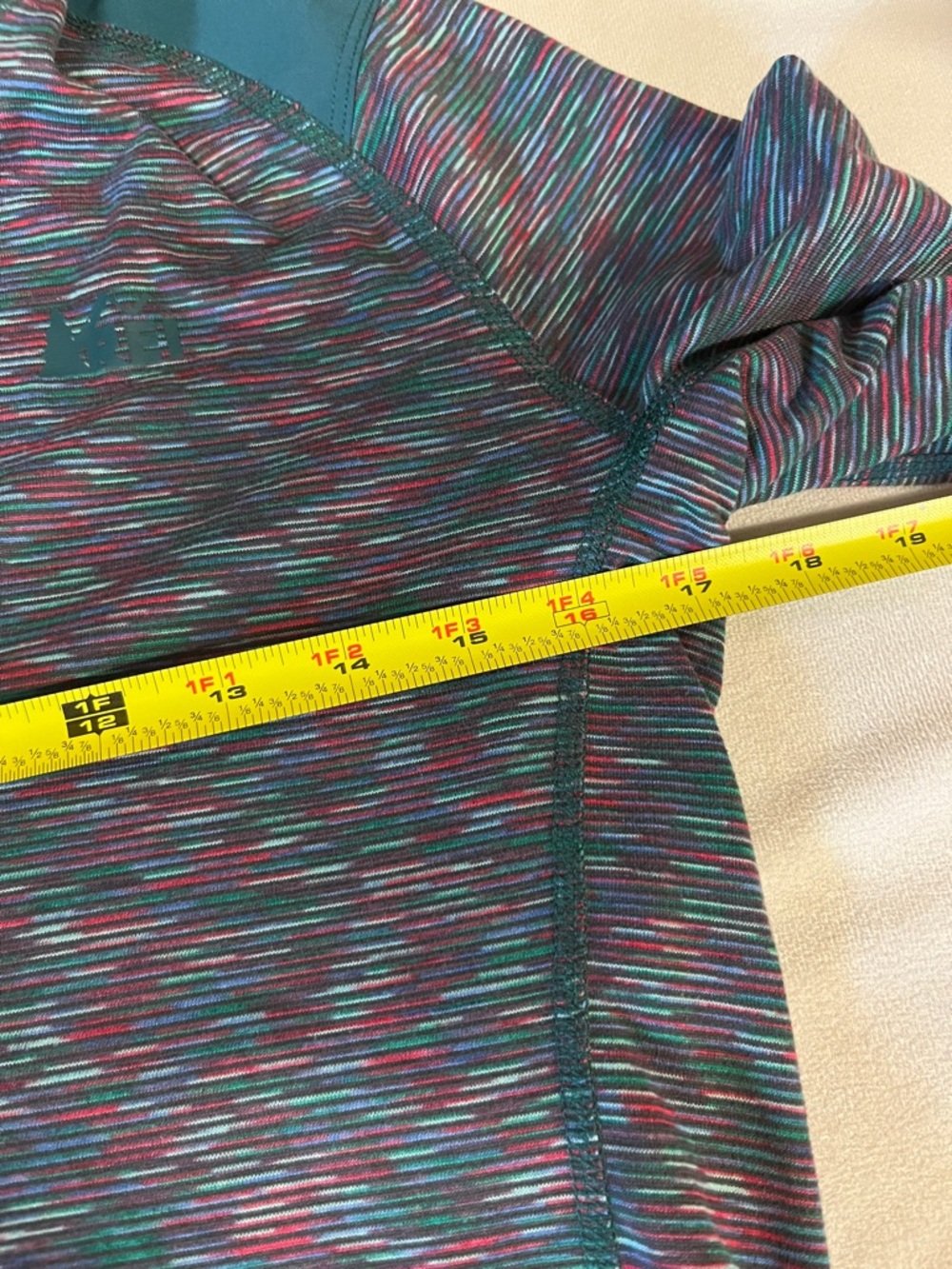 REI Women’s Hooded 1/4 Zip Performance Pullover Teal Multi Size M - Picture 4 of 9